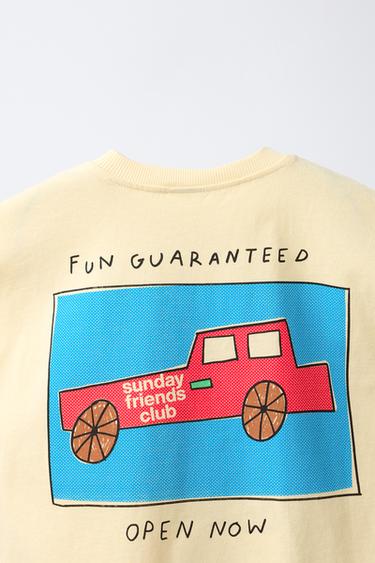 T-SHIRT À IMPRIMÉ ÉLÉMENTS - Jaune moyen de Zara - Image 3