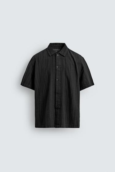WASHED TEXTURED SHIRT - Black by Zara