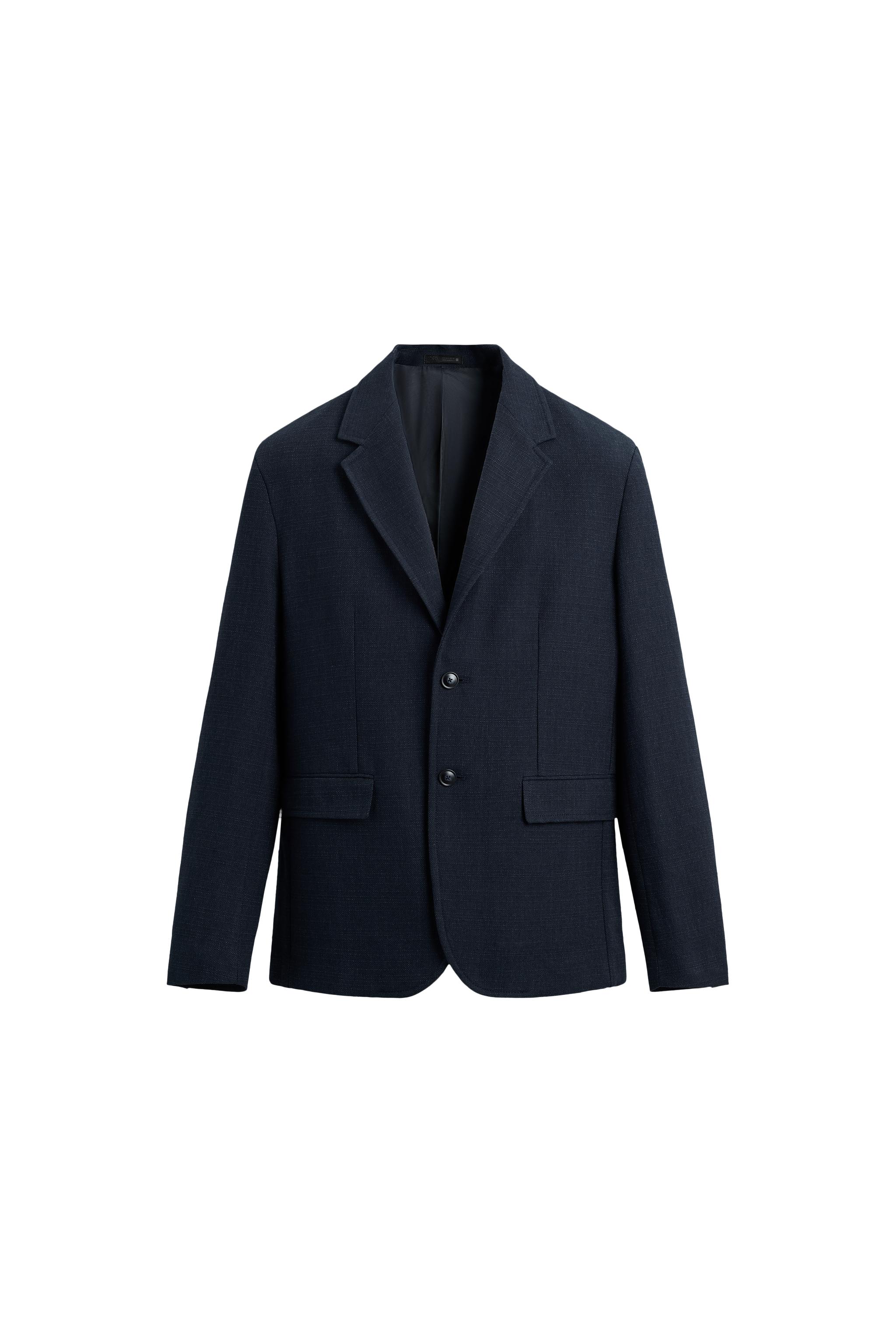 REGULAR FIT TEXTURED BLAZER - Navy blue | ZARA South Africa