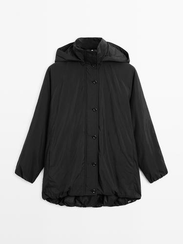 Zara Water-repellent padded parka with high neck - Black