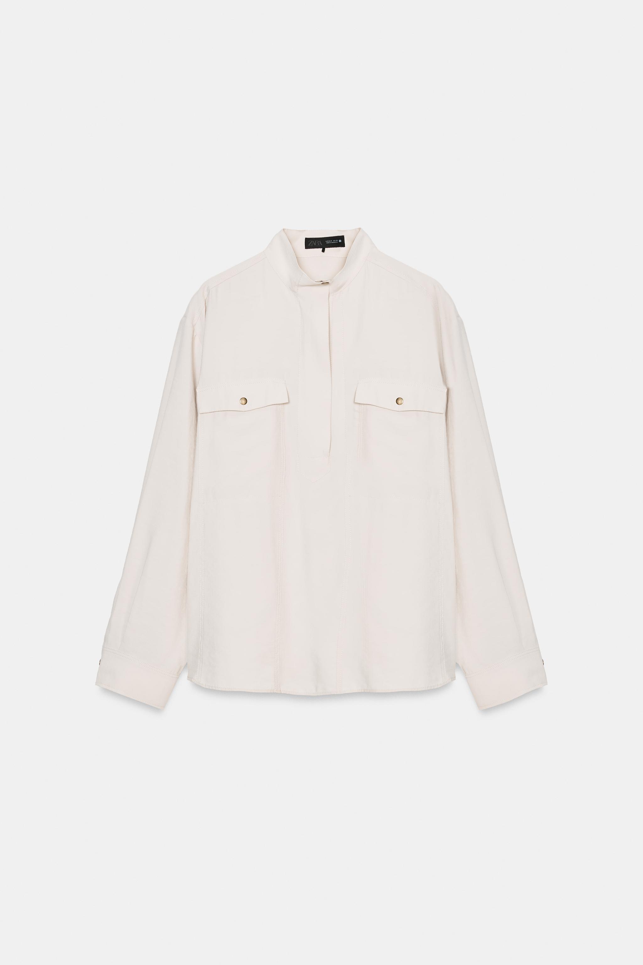 CHEMISE FLUIDE À COL MONTANT