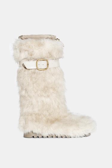 BOTA EFECTO PELO TIRA SKI COLLECTION - Blanco Crudo de Zara