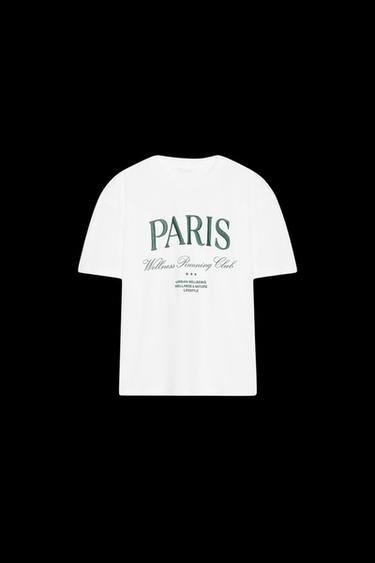 T-SHIRT MIT TEXTSTICKEREI - Weiss von Zara - Bild 0