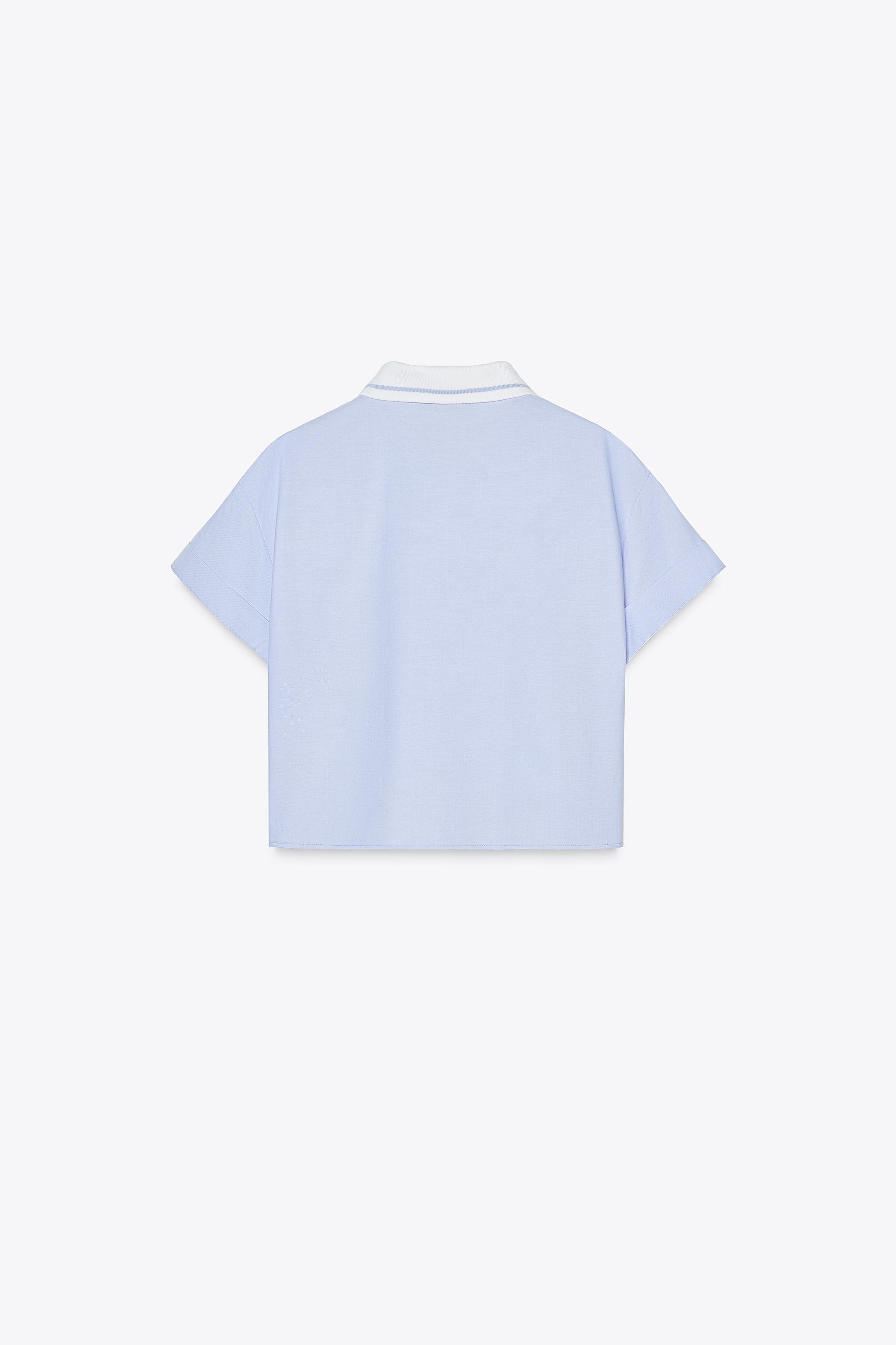 RIBBED COLLAR SHIRT - White | ZARA United States RIBBED COLLAR SHIRT - White | ZARA United States