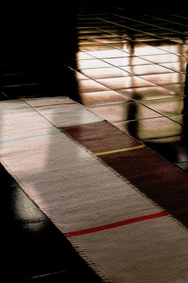 WOOL AND COTTON CARPET RUNNER WITH STITCHING X COLLAGERIE - striped by Zara