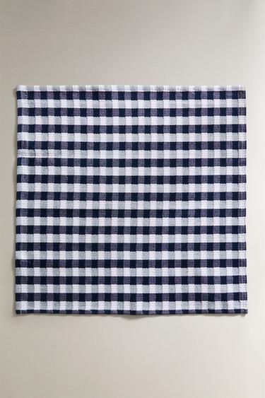 SERVIETTES DE TABLE VICHY CARREAUX (LOT DE 2) - Bleu de Zara - Image 1