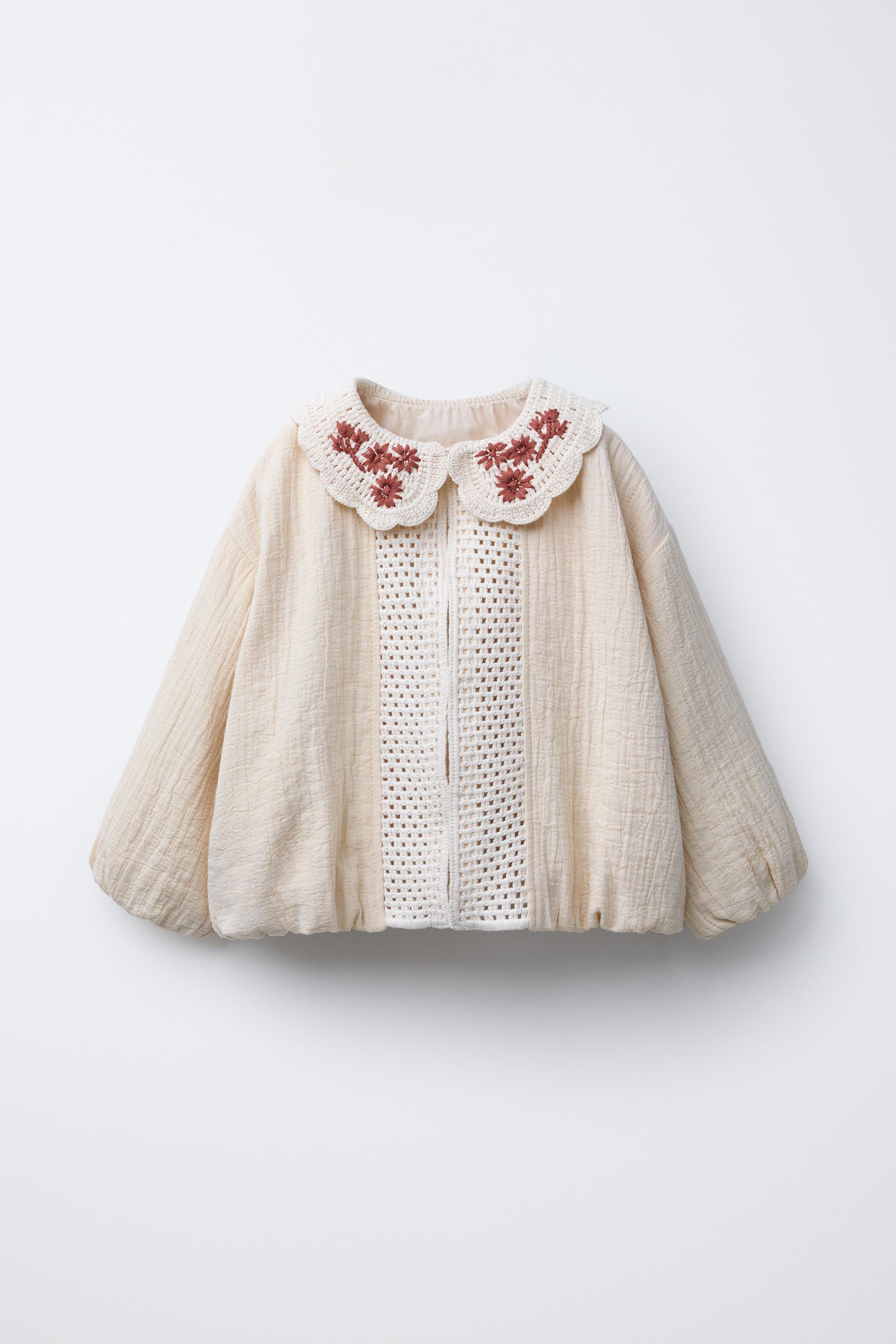 VESTE COL EN MAILLE CROCHET
