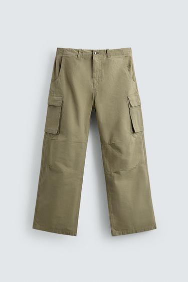 RELAXED FIT CARGO TROUSERS - Sand by Zara