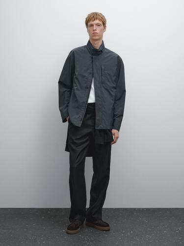 Zara Technical fabric jacket - Bluish - Image 0
