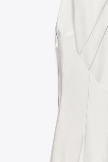 ROBE MIDI SATINÉE DOS NU - Argent de Zara - Image 5