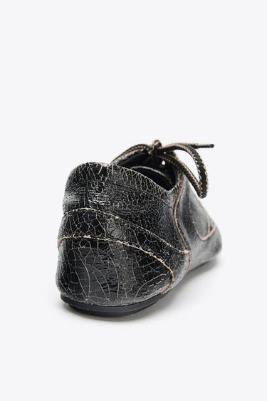 WORN EFFECT LEATHER SHOES - Anthracite grey by Zara - Image 5