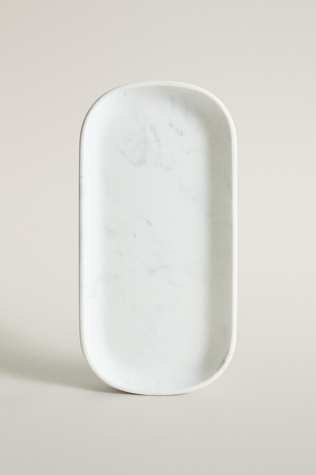 MARBLE-EFFECT BATHROOM TRAY — Gray