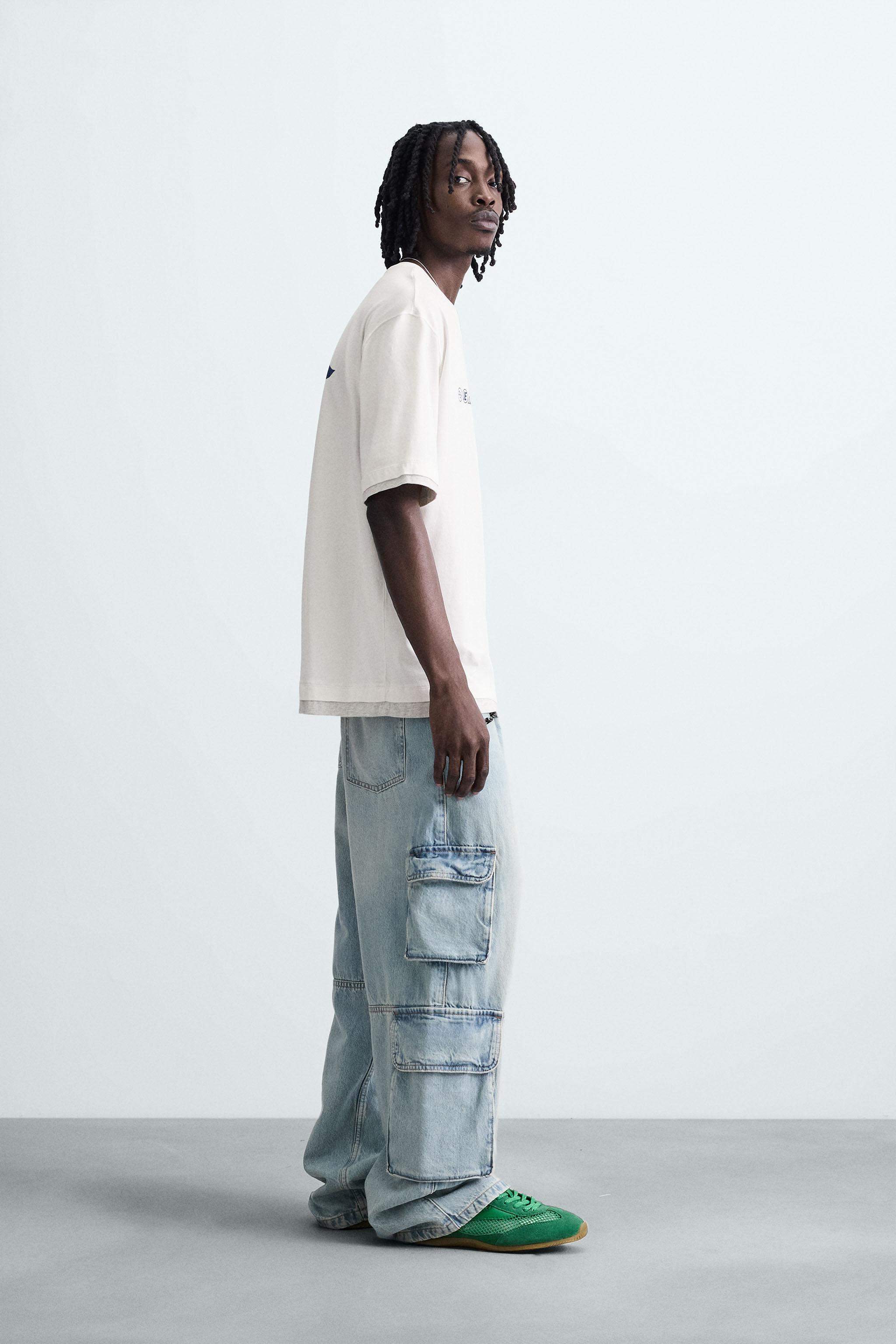 【ZARA】スローガンプリントTシャツ ホワイト | 5643/306/250 TEXT PRINT T-SHIRT - White | ZARA United States