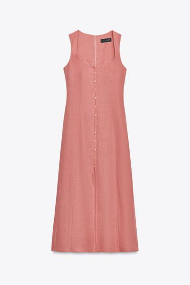 ROBE MIDI AVEC LIN - MARSALA de Zara - Image 5