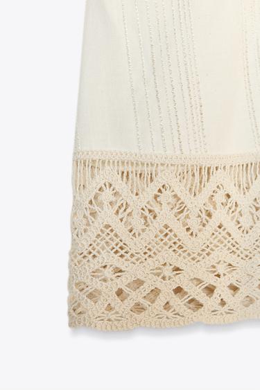 TOP RUSTIQUE BAS EN CROCHET - Beige clair de Zara - Image 7
