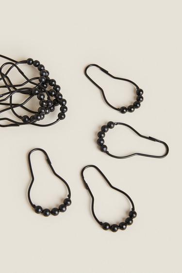LOT ANNEAUX RIDEAU DE DOUCHE MÉTAL (LOT 12) - Noir de Zara - Image 1