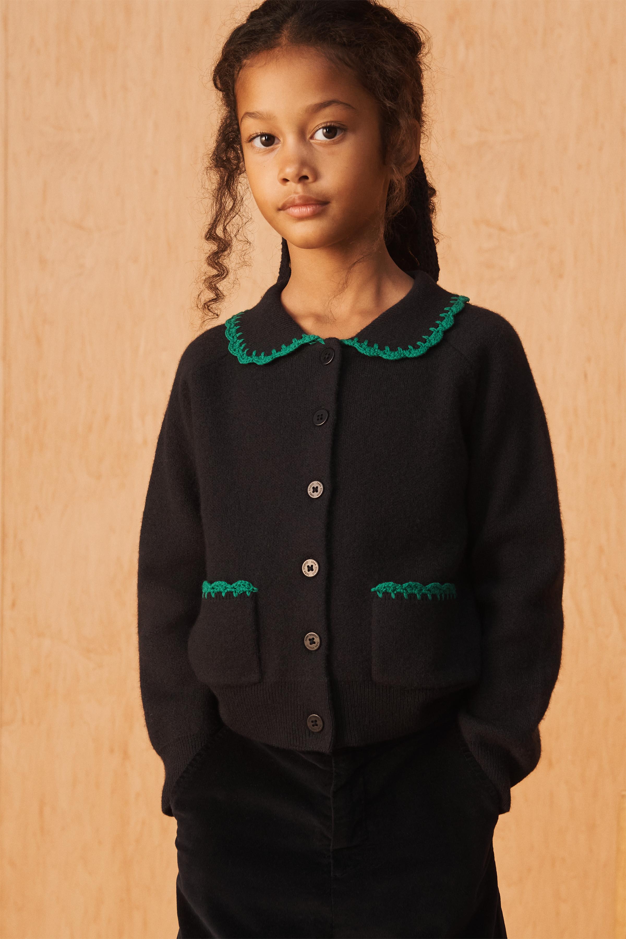 LIMITED EDITION 100% WOOL CROCHET EMBROIDERY CARDIGAN