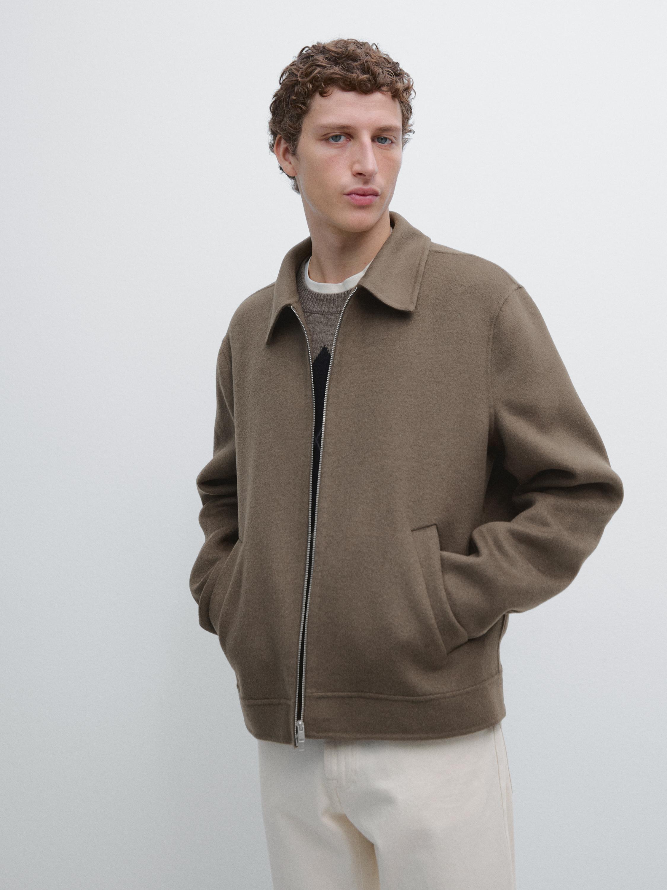 Wool blend jacket with pockets