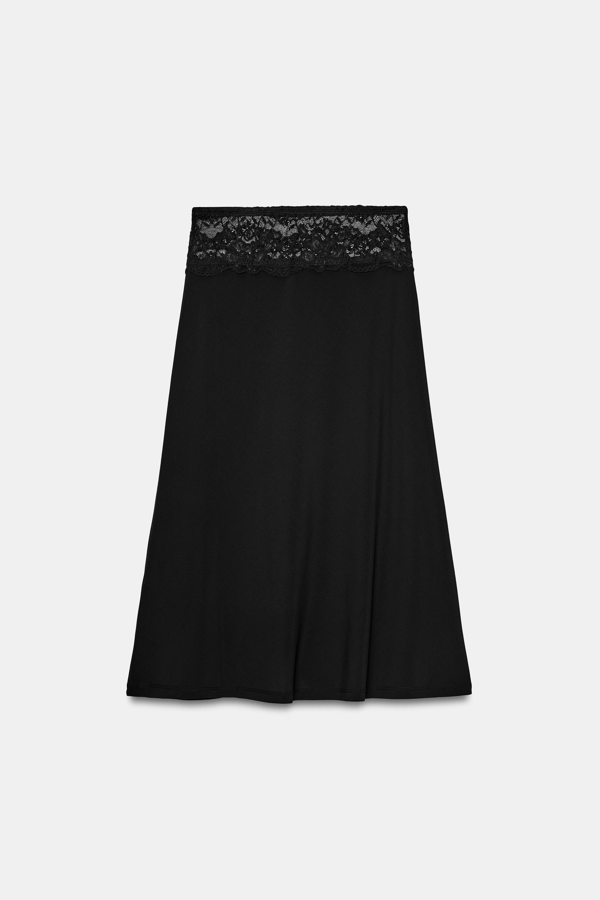 CONTRASTING LACE SKIRT