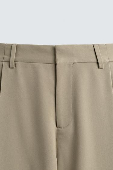 PANTALON COUPE LARGE À PLIS - Beige de Zara - Image 8