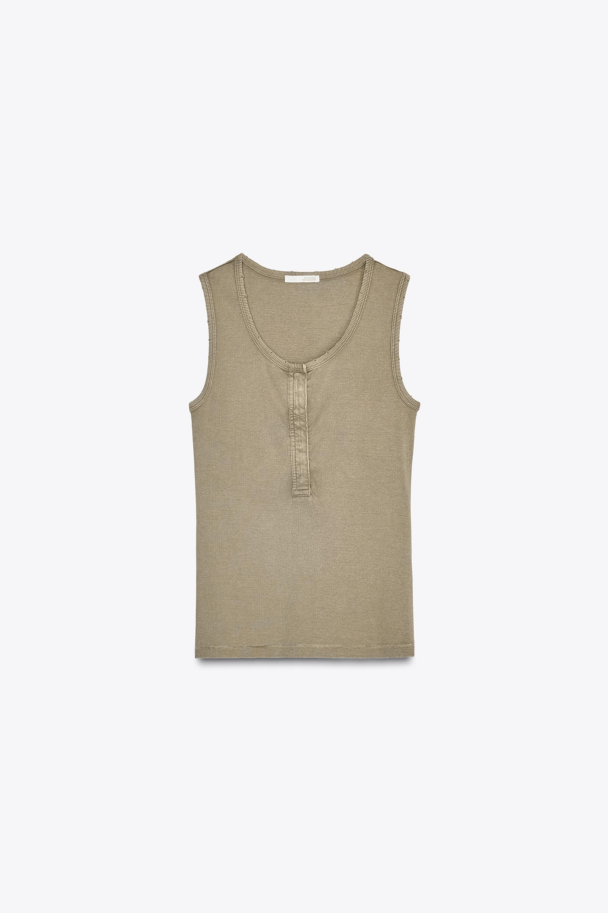 リブ グラデーション トップス - カーキ | ZARA Japan / 日本