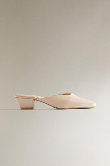 Zara SATEEN HIGH HEEL SHOES - Beige