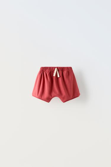 PLAIN BERMUDA SHORTS WITH DRAWSTRING - Dark red by Zara - Image 0