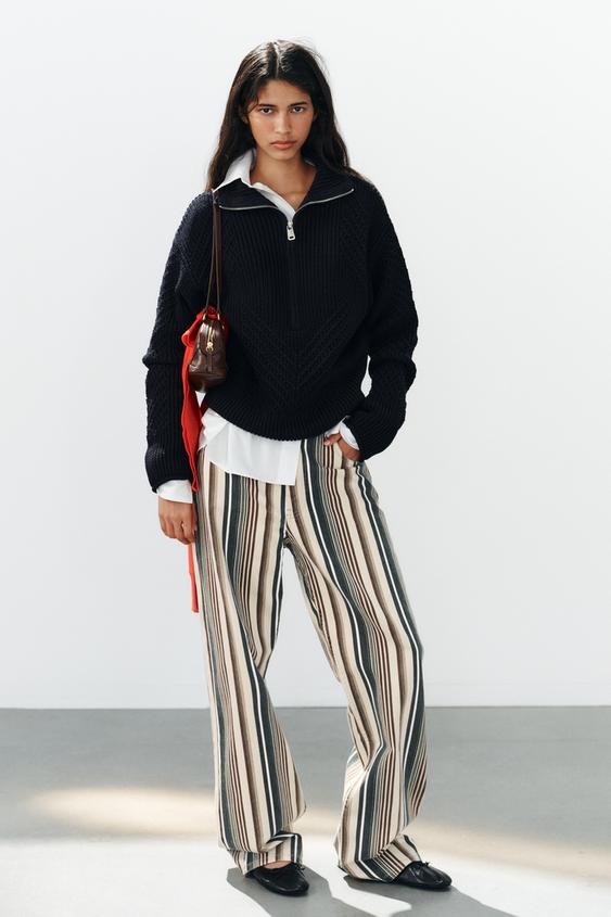 TRF BOYFRIEND MID-WAIST STRIPED JEANS - Stripes by Zara - Image 0
