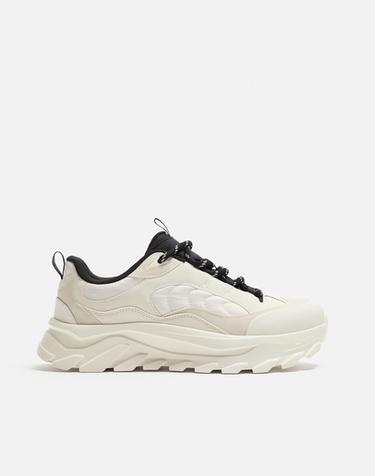 Zara CHUNKY SNEAKERS - Bone White