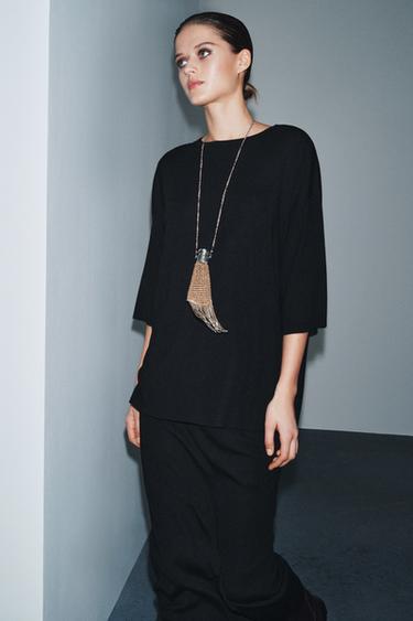 OVERSIZED KNIT TOP - Black by Zara