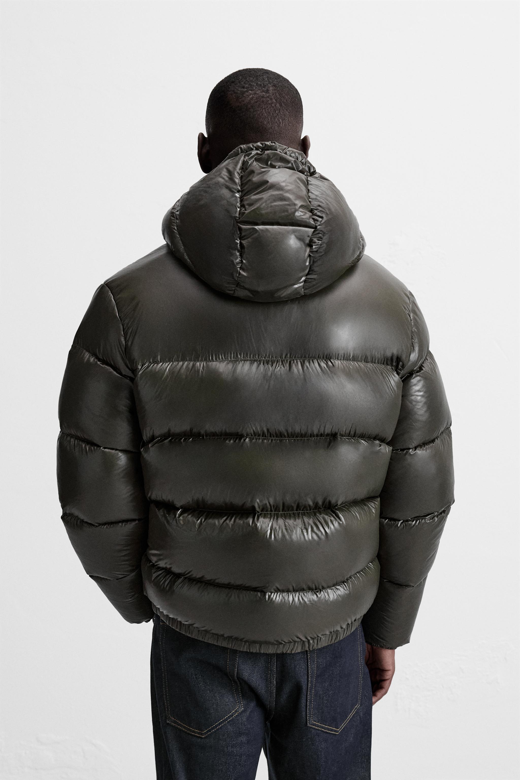 Black zara puffer jacket on sale