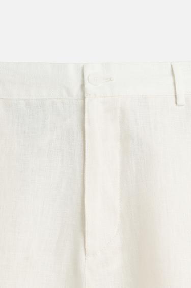 100% LINEN TROUSERS - White by Zara - Image 7