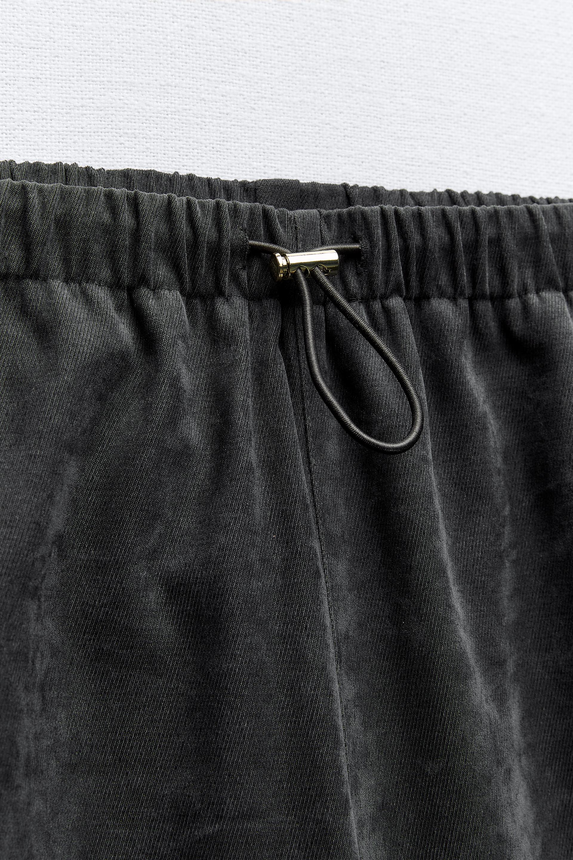 Zara Slash Pockets Plaid Dress Pant Gray Size XS