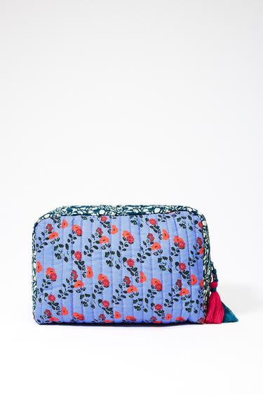 Zara PRINTED QUILTED TOILETRY BAG - Multicolored