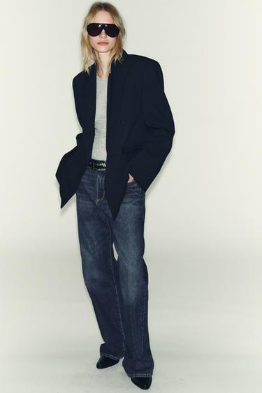 OVERSIZE DOUBLE-BREASTED BLAZER - Navy blue by Zara - Image 0