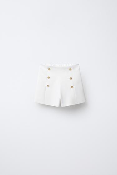 Zara SAILOR SHORTS - Oyster-white