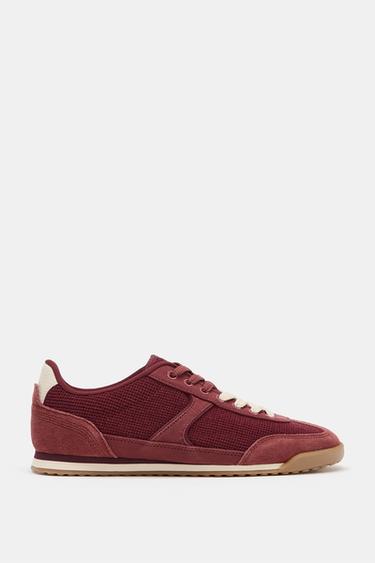 TÊNIS ESPORTIVO COMBINADO - Vermelho-burgundy da Zara - Imagem 0