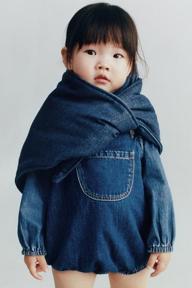 SOFT DENIM ROMPER - Mid-blue by Zara