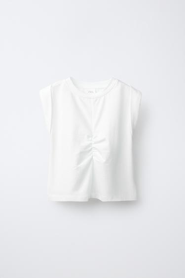 CAMISETA MANGA CORTA - Blanco roto de Zara