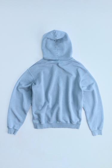 FADED-EFFECT HOODIE - Blue by Zara - Image 3