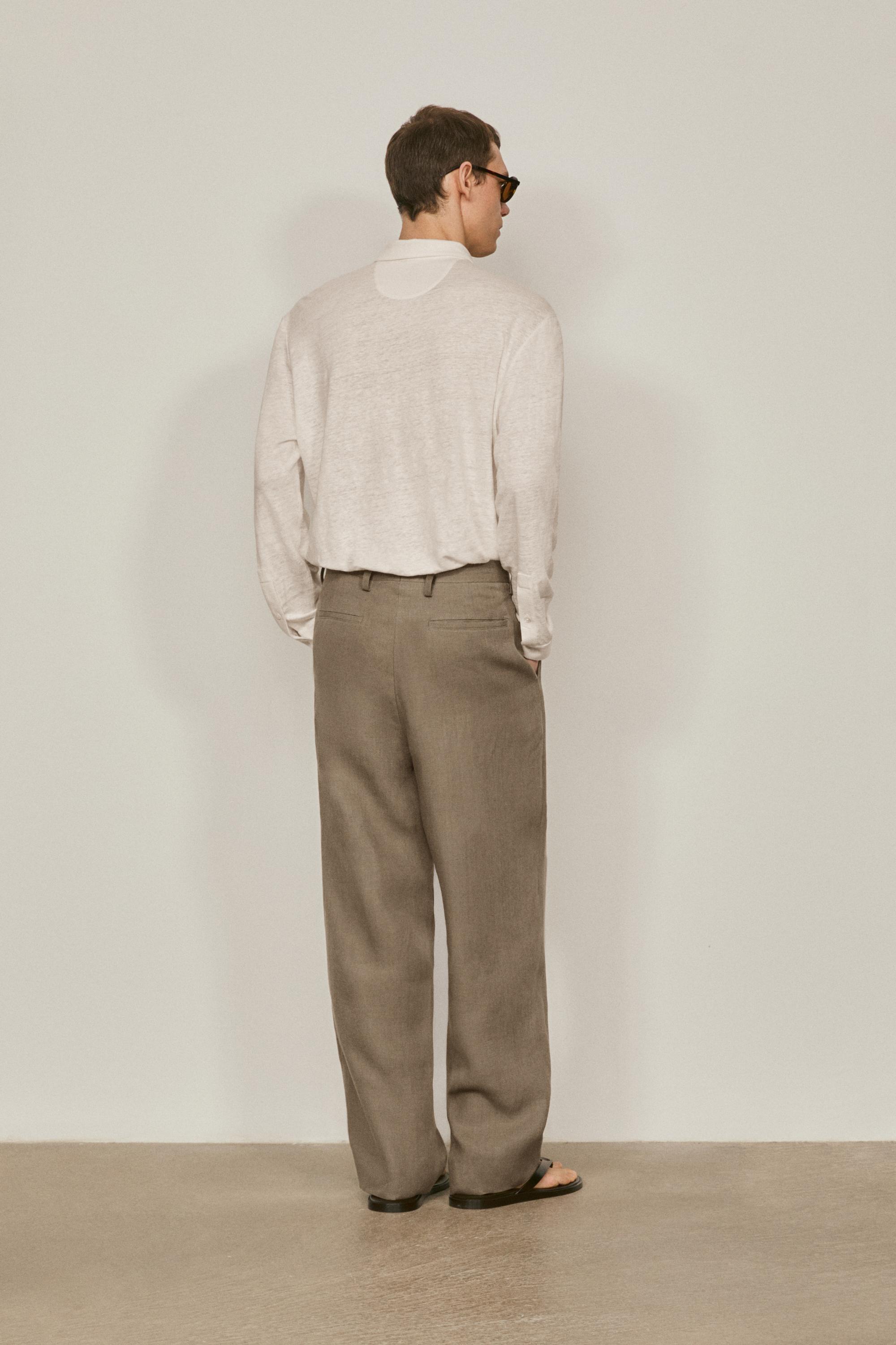 Linen trousers with double darts - LIMITED EDITION