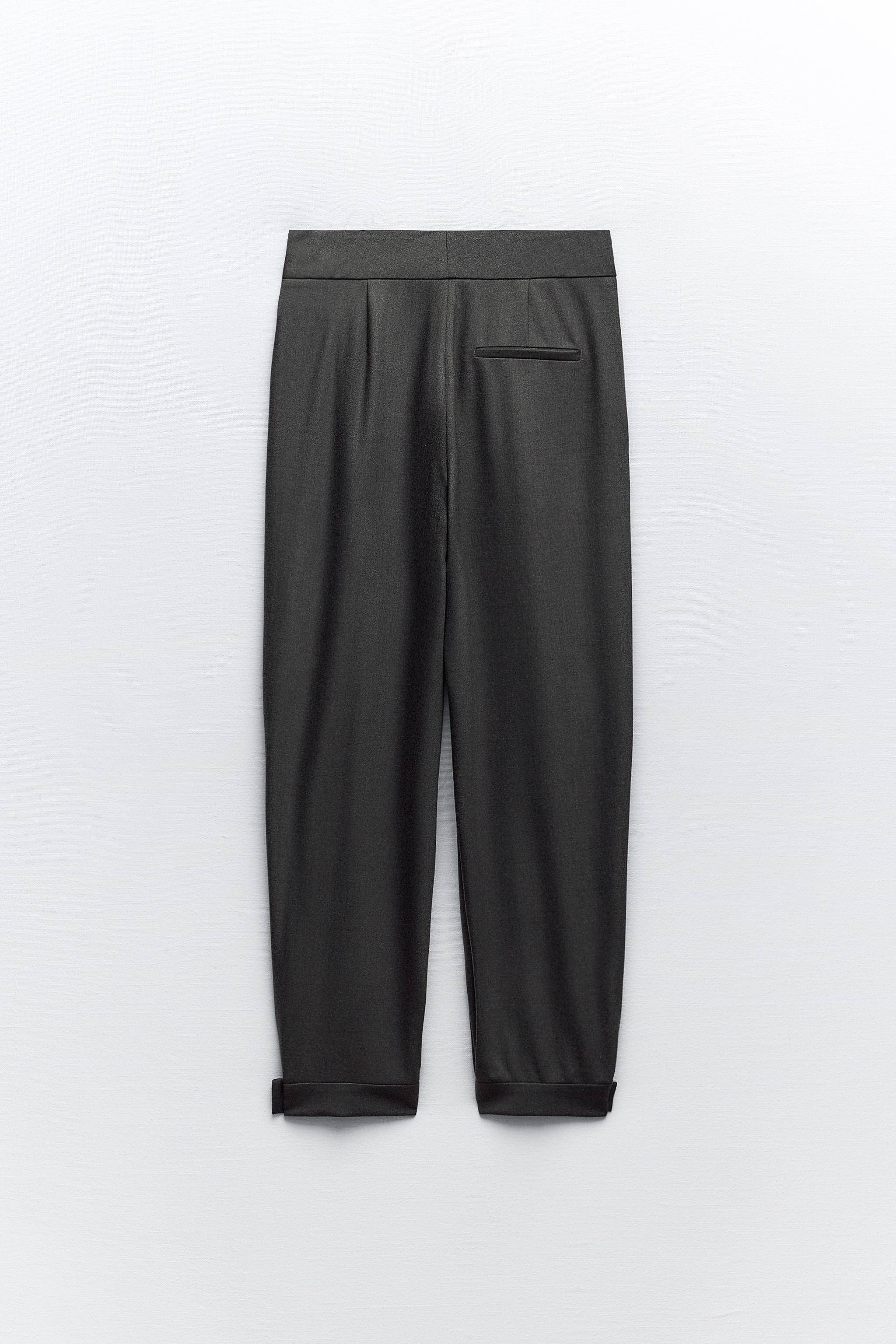 CUFFED ANKLE BARREL PANTS - Gray