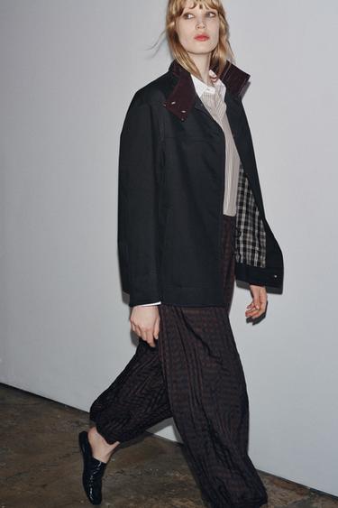 ZW COLLECTION CONTRAST COLLAR JACKET - Navy blue by Zara - Image 0