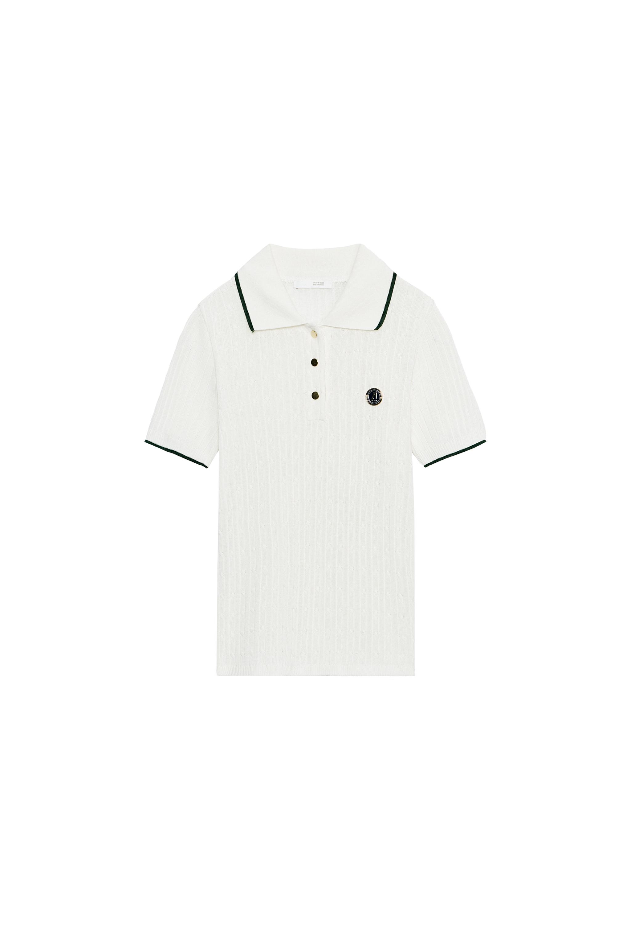 CONTRAST RIBBED POLO SHIRT - Green / Ecru | ZARA United Kingdom