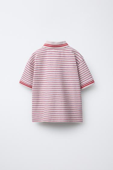 RUSTIC STRIPED POLO SHIRT - Pink by Zara - Image 1