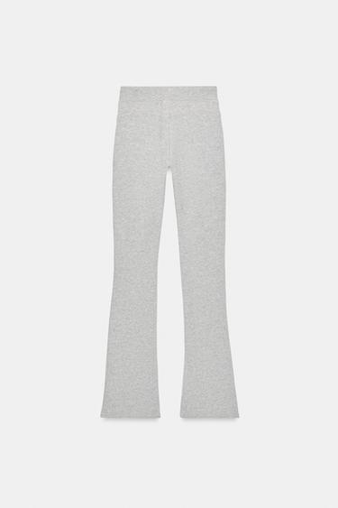 PANTALON FLARE EFFET DÉLAVÉ - Gris chiné de Zara - Image 4