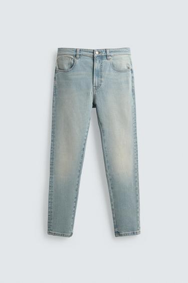 SKINNY CROPPED FIT JEANS - Light blue by Zara