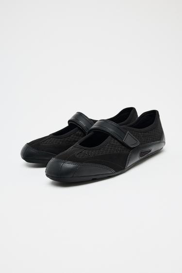 MESH SPORTY BALLERINAS - Black by Zara - Image 3