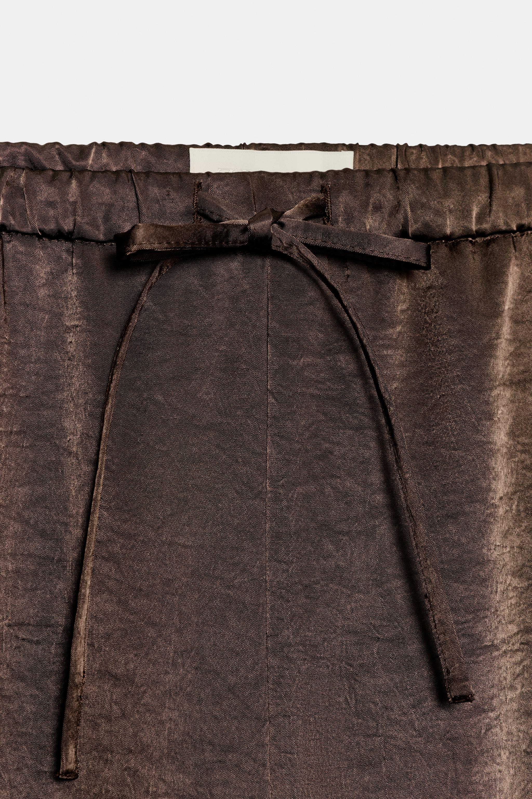 Женские брюки Zara SATIN STRAIGHT PANTS — фото 6