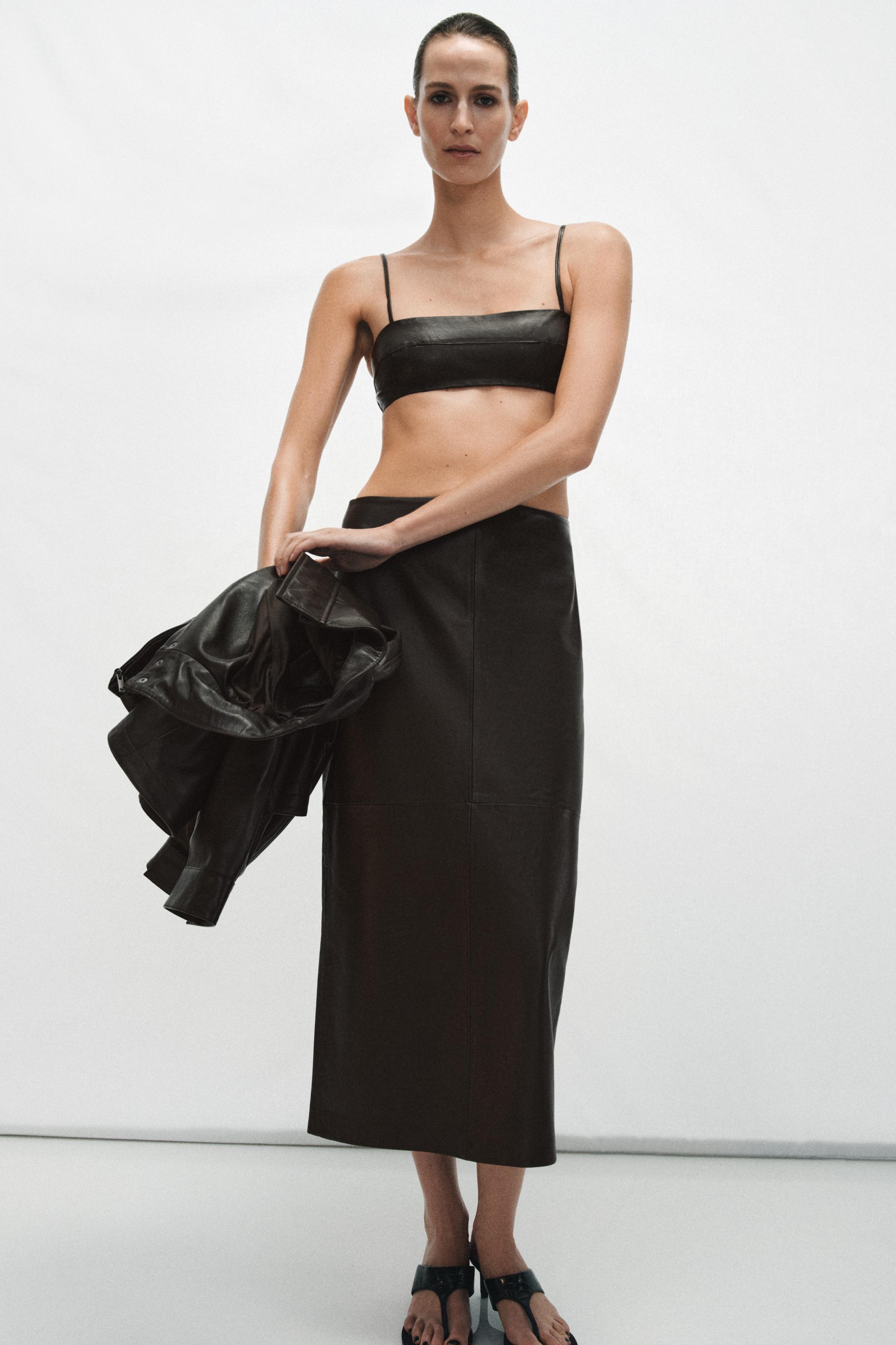 100% LEATHER CROP TOP ZW COLLECTION